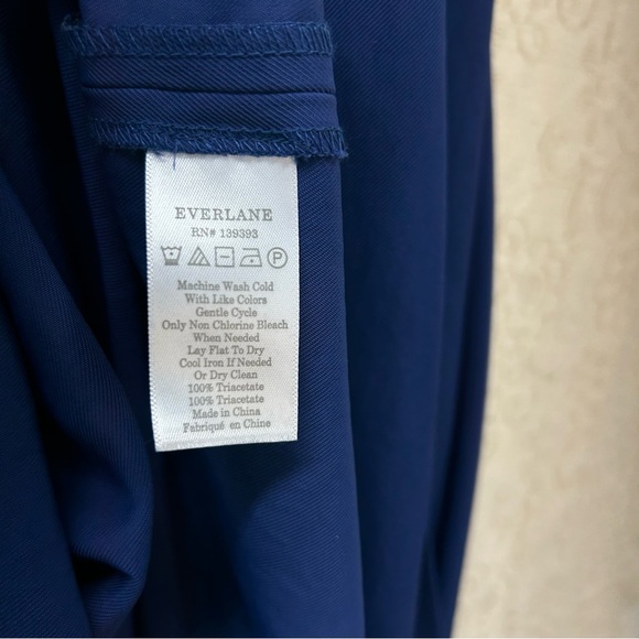 Everlane Japanese goweave wrap dress blue size 2 - Picture 14 of 15